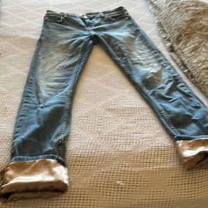 Anthropologie Pilcro gold cuffed jeans. Size 25.